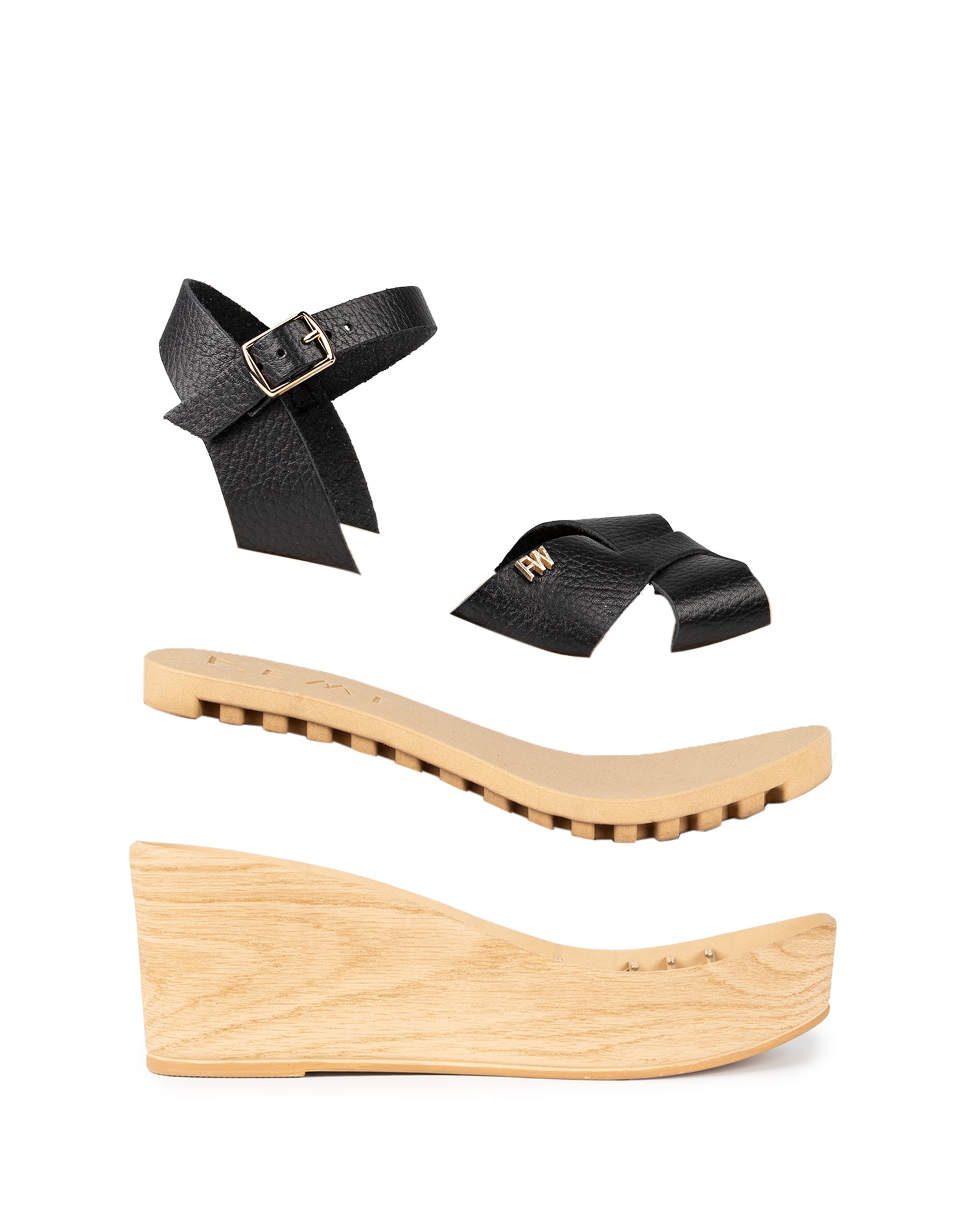 Corte Cuña Undina Piel Negro Negro / 35