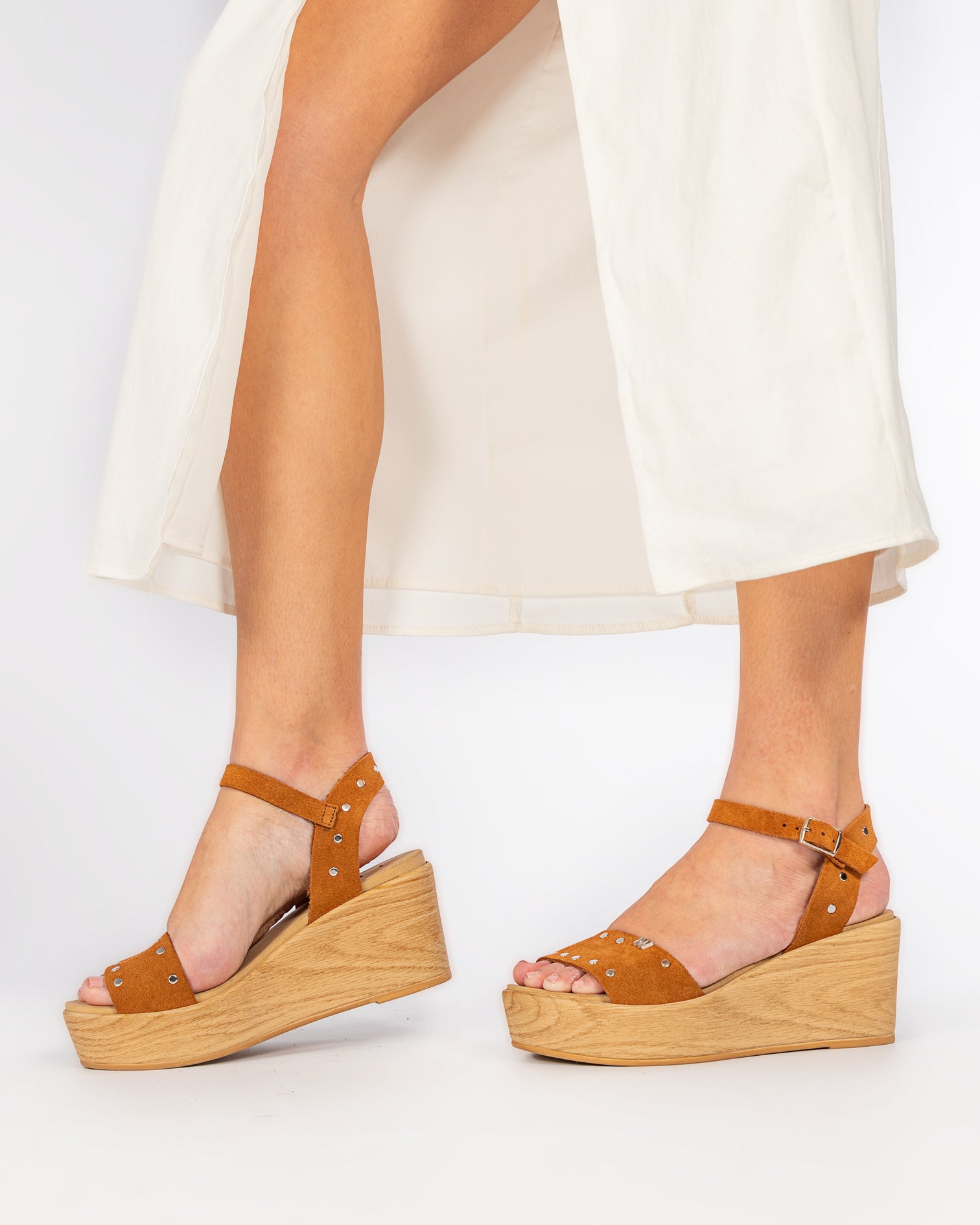 Litore Wedge Cut Studded Leather