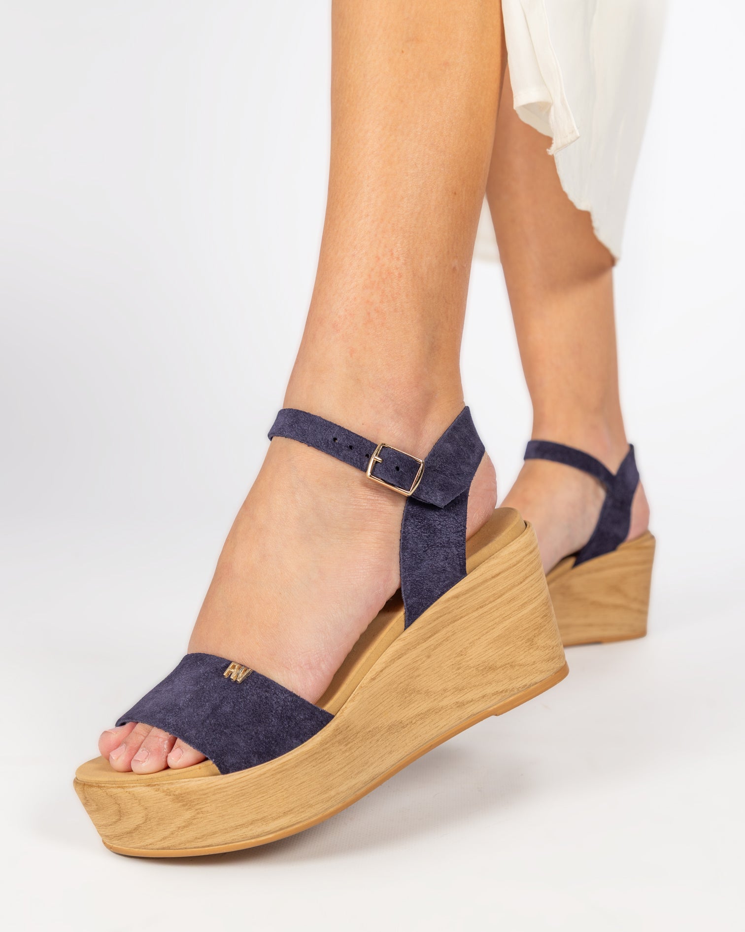 Wedge Cut Litore Navy Blue Suede