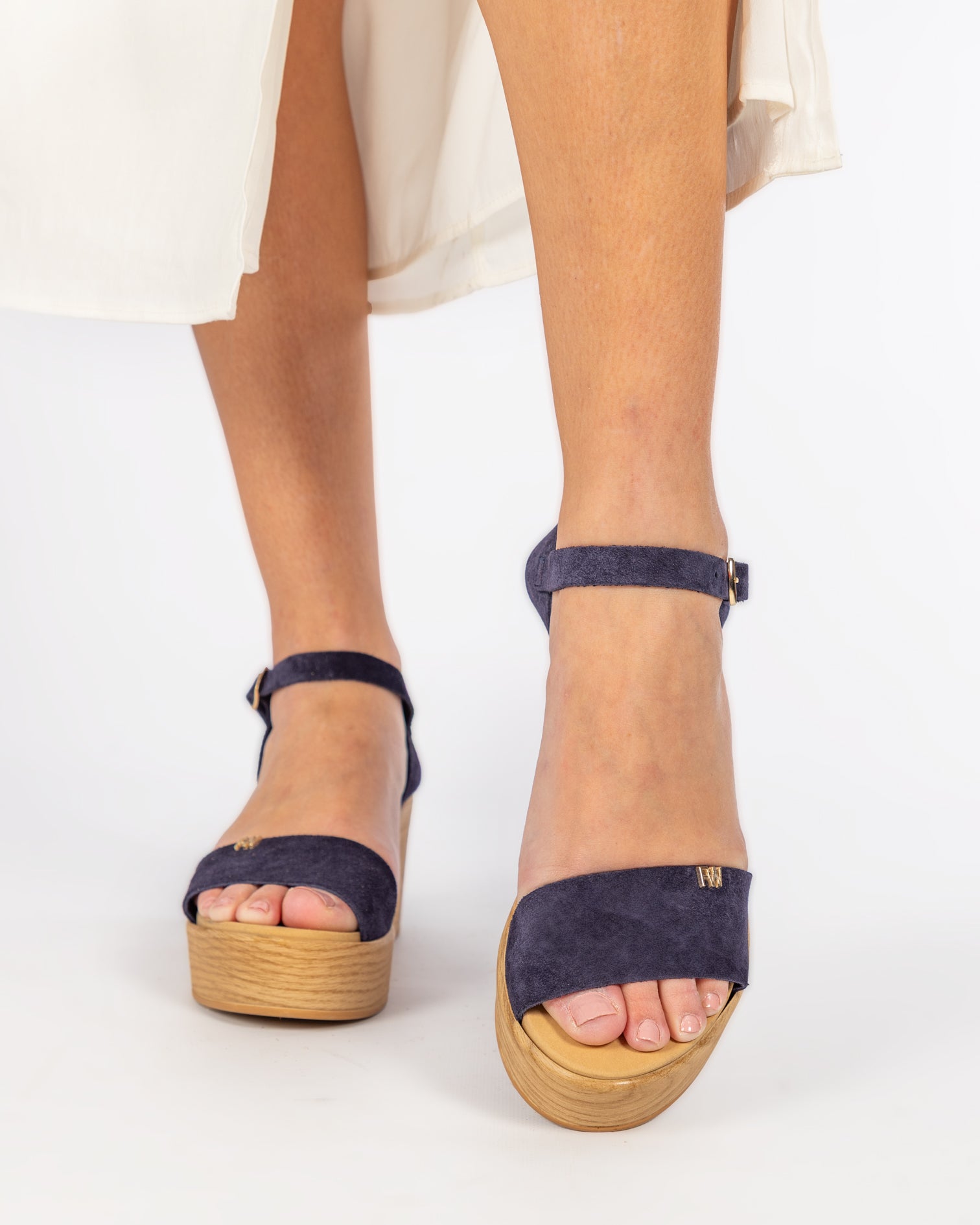 Wedge Cut Litore Navy Blue Suede
